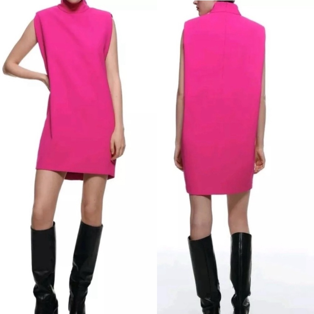 ZARA SHORT DRESS WITH SHOULDER PADS